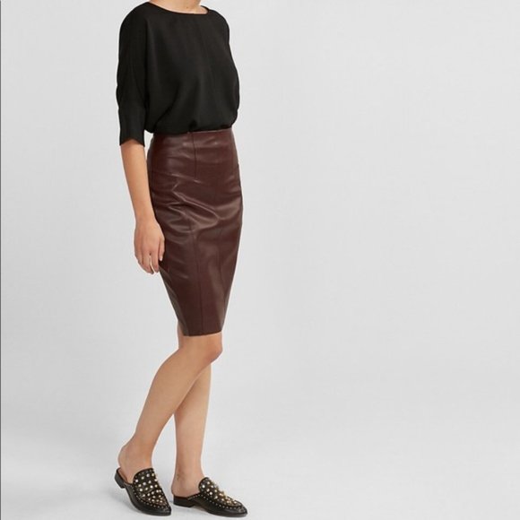 Express Dresses & Skirts - Express - faux leather skirt (EUC) - size 2